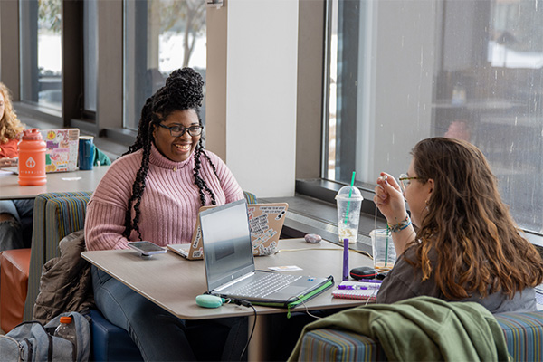 A student helping another student